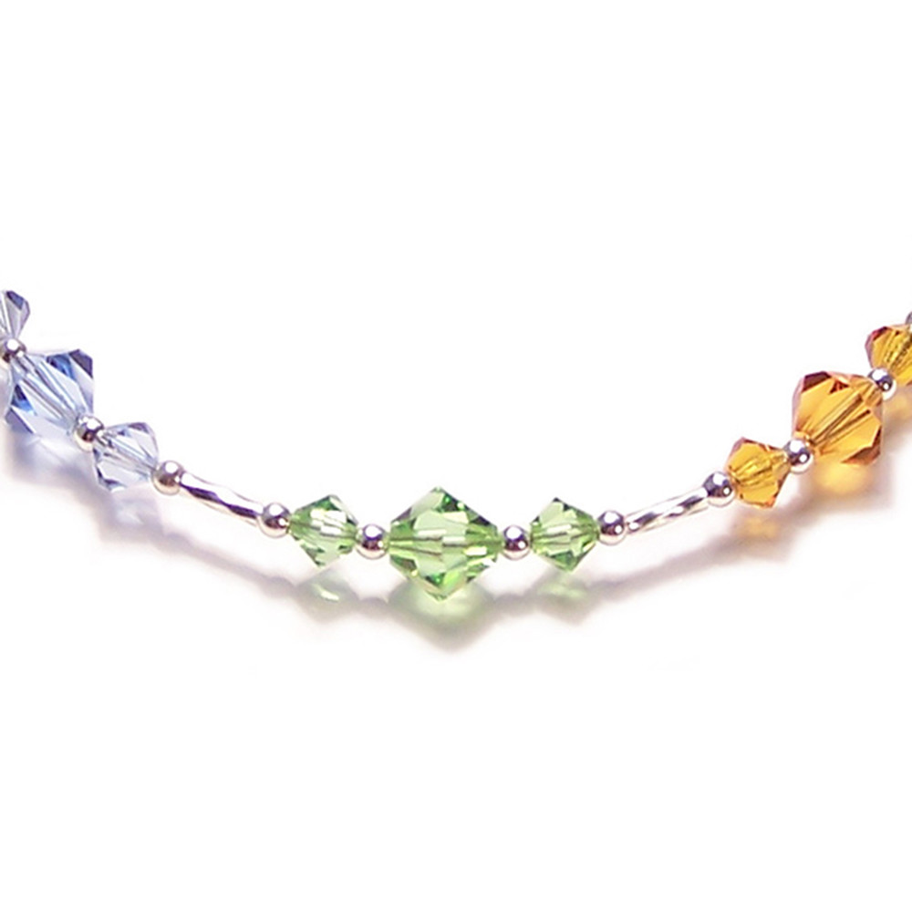 Sterling silver Chakra bracelet CRYSTAL bracelet reiki rainbow amethyst garnet - Picture 3 of 3