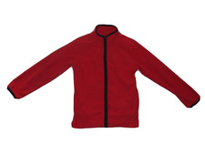 OshKosh B Gosh Boy Girl Size 12 Fleece Full Zip Pullover Jacket Red Blue Trim