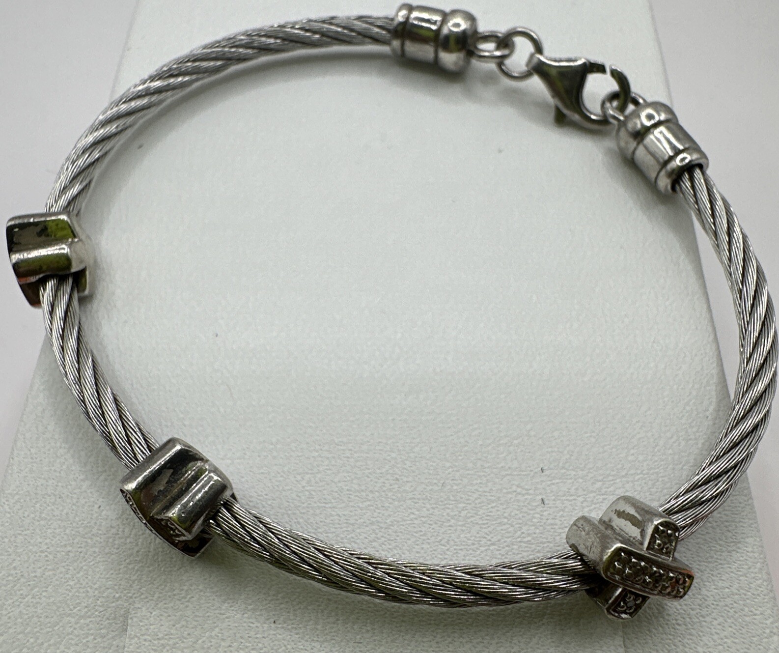 Sterling Silver 925 Elevator Cable Bracelet (11.8… - image 4