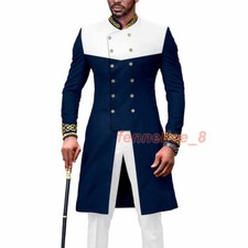 Men African Slim Fit Two-piece Suit Jacket and Pants 2 Piece Set Formal Outfits