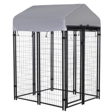 Weatherproof Dog Kennel - Escape-Proof Playpen with Removable Shade Canopy