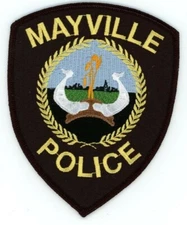 MISCELLANEOUS MAYVILLE POLICE UNK STATE SHOULDER PATCH SHERIFF TOLD NOT WI
