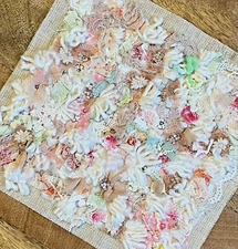 Hand-sewn Wildflower Studio original fiber art collage 7x6.75"