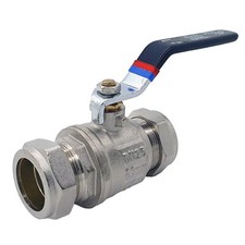 28mm Ball Valve Full Bore Black Lever Compression