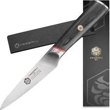 Kessaku 4-Inch Paring Knife - Spectre Series - AUS-8 High Carbon Stainless Steel