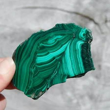 3in 81g AAA Natural Malachite Gemstone Slab, Healing Crystals, Congo s12