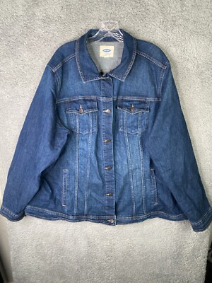Old Navy Denim Trucker Jacket Womens Size 4X Plus Blue Button
