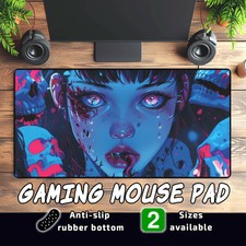 Gaming Mouse Pad Snake Girl Skulls, 2 sizes Large Desk Mat Anti Slip PC Gamer