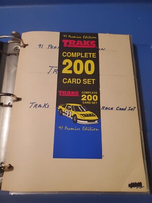 1991 Premier Edition TRAKS NASCAR Race Cards Complete 200 Card Collector's Set 