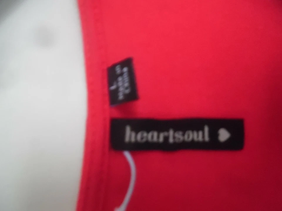 HEART SOUL красный наложение кружева Майка Camisole Sz L - Изображение 2 из 3