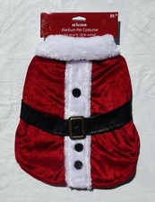 NWT SIZE MEDIUM SANTA DOG CAT PET COSTUME RED  WHITE FITS PETS 13-16" 13-16 LBS