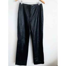 MARGARET GODFREY VINTAGE Black Leather Pants S