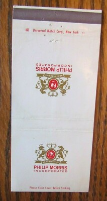 PHILIP MORRIS CIGARETTES MATCHBOOK COVER FROM USA EMPTY MATCHCOVER -E24