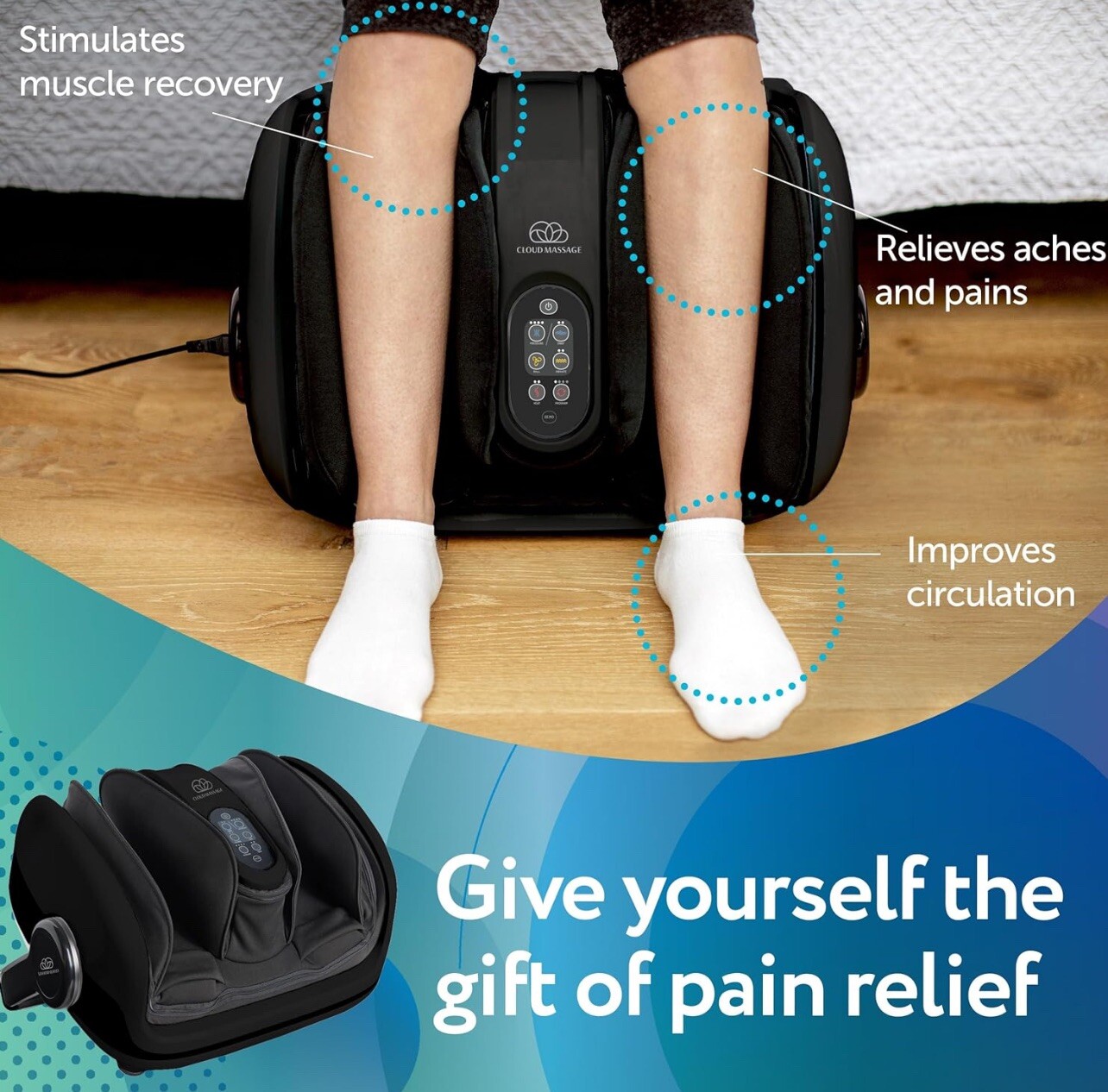 CLOUD MASSAGE Shiatsu Foot and Calf Massager with REMOTE and Heat