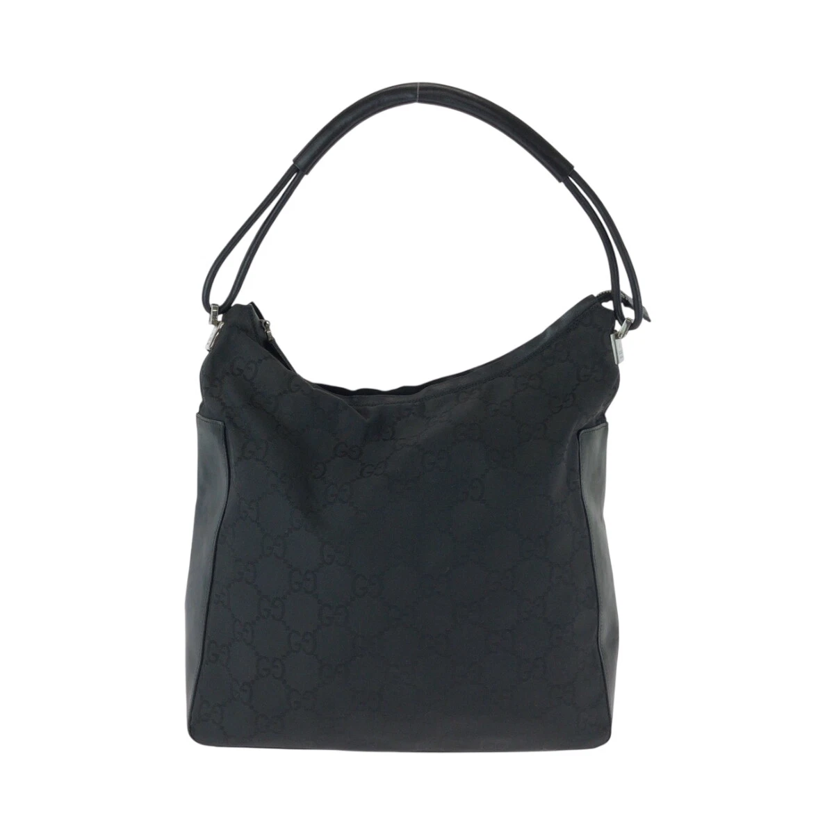 Sac à bandoulière GUCCI 001 3770 noir argent matériel nylon GG