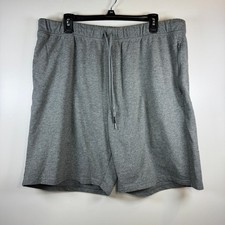 Eddie Bauer Gray Sleepwear Lounge Shorts Mens XXL Drawstring Zip Pocket Cotton