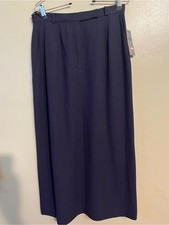 Classic Navy Maxi Skirt - Sleek Professional Women's VTG Y2K Lined Preppy 12NWT