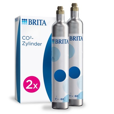 BRITA Universal CO2-Zylinder 60L 2-er Pack für Wassersprudler mit Schraubsystem