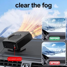 2IN1 Portable 120W Electric Car Heater Heating Fan Defogger Defroster Demister