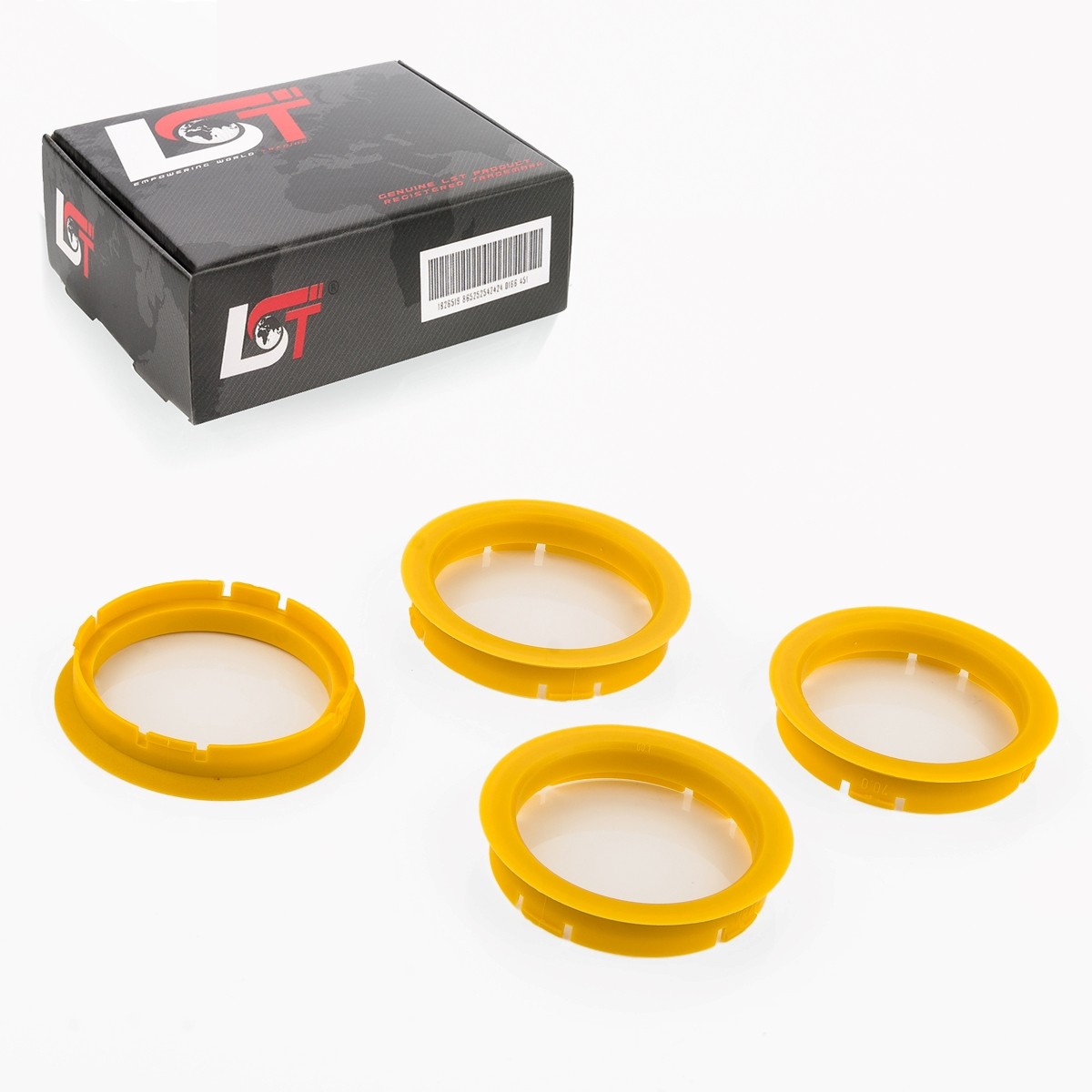 4x Distance Rings Centering Yellow Alloy Wheels Ø 70,0 MM - Ø 60,1 for subaru