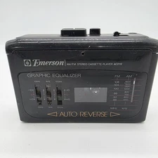 Emerson Stereo Cassette Player Model AC2112 Equalizer AM/FM Radio  WORKS!
