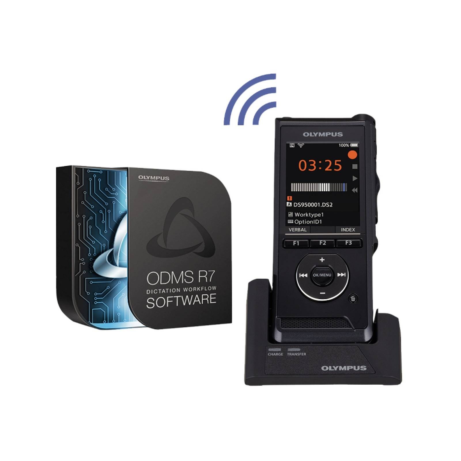 Olympus DS-9500 Dictation Recorder with ODMS R7 Software (V741010BE000)