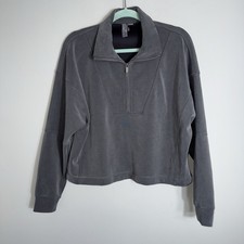 Sweaty Betty Cropped Jacket Sweatshirt-Oversized-1/2 Zip-Gray-Medium