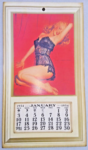 1954 Marilyn Monroe Golden Dreams Pin Up Calendar 8x13.5"