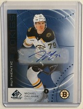 2025-26 Sp Game Used Authentic Rookies Blue Auto Michael Callahan Boston Bruins