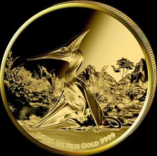 2025 Liberia $25 Pteranodon 9999 24K Gold Coin Proof Dinosaur Prehistoric Animal