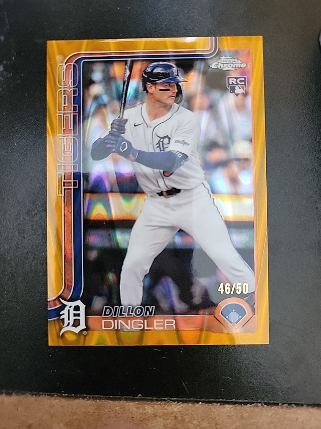 2025 Topps Chrome DILLON DINGLER RC #/50 GOLD RAYWAVE Detroit Tigers Rookie 274