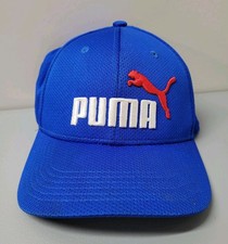 Puma Mens L/XL Royal Blue Mesh Stretch Fit Baseball Cap Hat Embroidered Logo