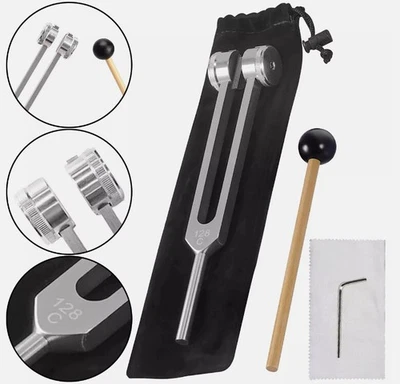128Hz Tuning Fork Hammer Set Musical Instrument Vibration Sound Therapy Healing