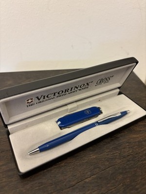 Set Victorinox Cross blau Victorinox Taschenmesser & Cross Kugelschreiber Neu