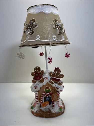 Xmas Frosted Gingerbread Man House Tealight Candle Holder Decor