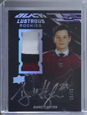 2019-20 SPx UD Black Lustrous Rookie 15/75 Tier 2 Barrett Hayton Patch Auto ay5
