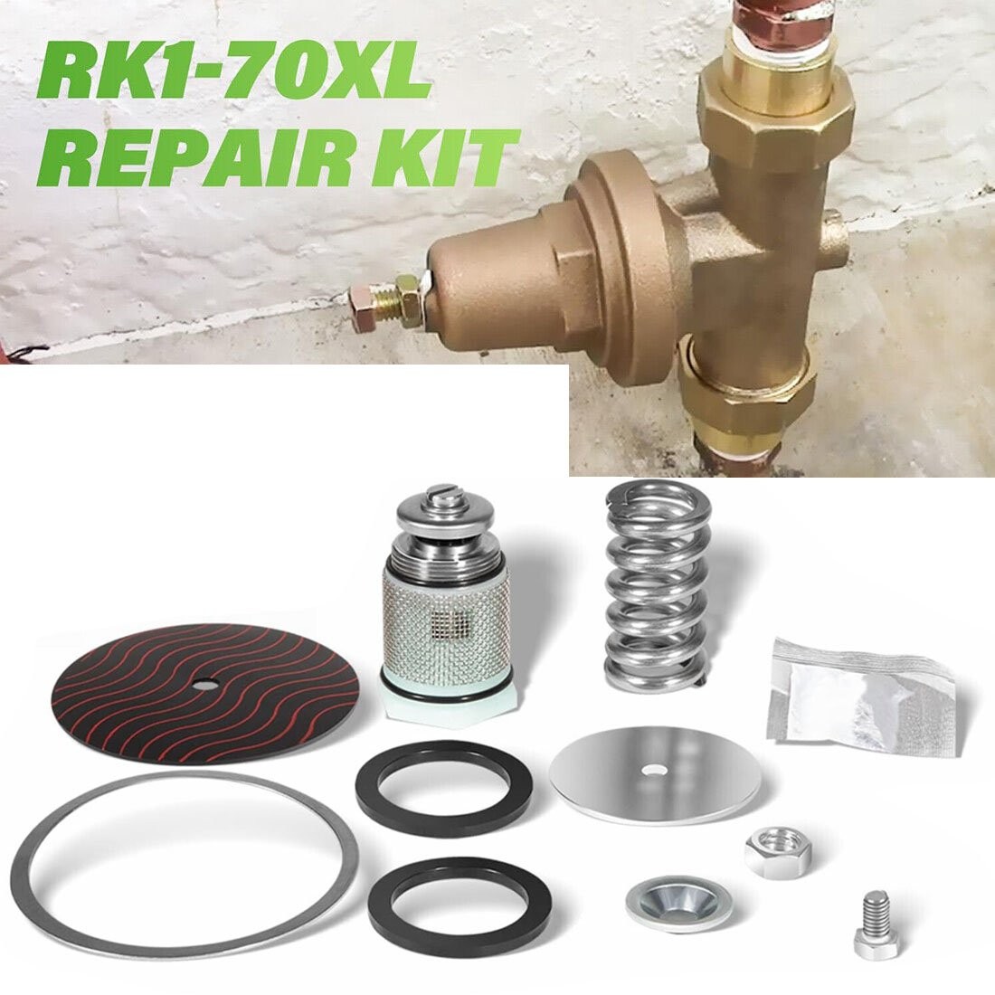 Kit Riparazione Completo Per Valvola Riduzione Pressione Zurn Wilkins Modello 1 (RK1-600XL)