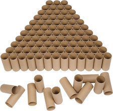100 Pack Cardboard Tubes for Crafts - 1.57 x 3.94 Inches - Brown Toilet Paper Em