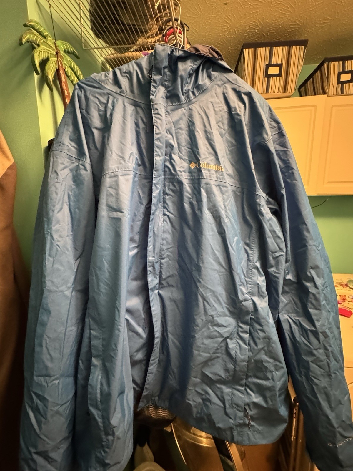 XXL Columbia Wondering Breaker Blue Raincoat Pre-Owned Waterproof Jacket