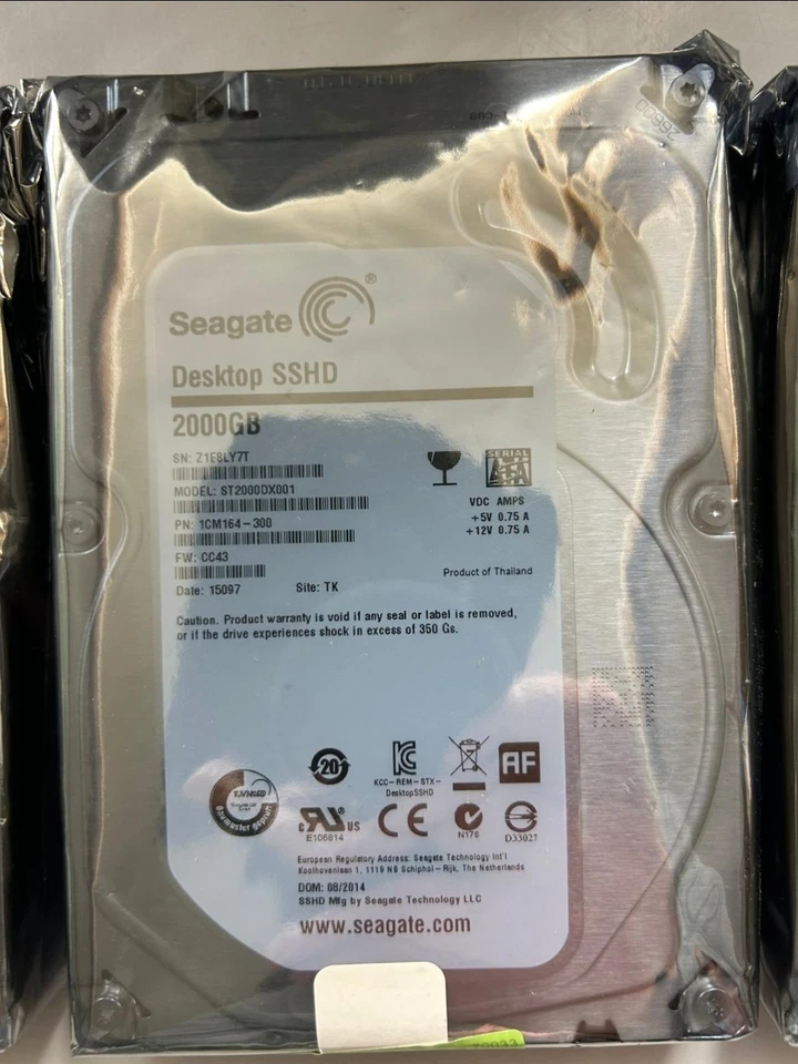 Festplatten 3.5 Zoll SEAGATE  SSHD/HDD 2000GB NEU Versiegelt (3x 2000GB)  - Bild 4 von 4