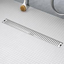 28 Inch Linear Shower Drain - Brushed Nickel 304 Stainless Steel Rectangular ...