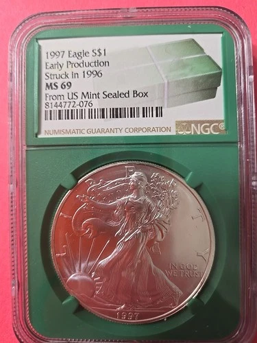 1997 American Silver Eagle NGC Ms 69 -Key Date- *Gem*