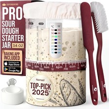 34oz Sourdough Starter Jar Kit Wide Mouth Glass Container Baking Supplies
