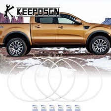 4x White Wheel Hub Rim Edge Protector Guards Ring Tire Aluminum For Ford Ranger 4x White Wheel Hub Rim Edge Protector Guards Ring Tire Aluminum For Ford Ranger