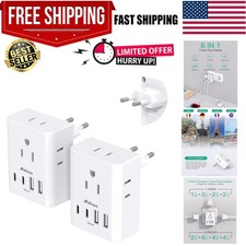 European Travel Plug Adapter for International, HANYCONY Italy Spain Power Adapt