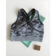 2pc Set GymShark Sports Bra Size S Black Camo  FREE Shorts Small