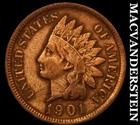 1901 Indian Head Cent- Very Fine Better Date No Reserve #i2109