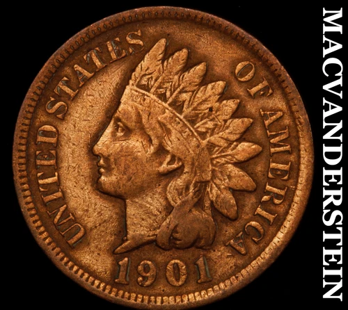 1901 Indian Head Cent- Very Fine Better Date No Reserve #i2109