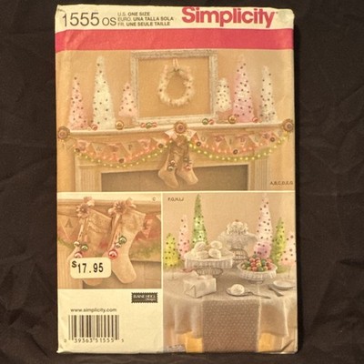 Simplicity 1555 Christmas Decorations Sewing Pattern, Home Decor One Size