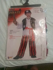 Children’s Red And Black Pirate Costume By Forum Novelties Size S 4-6 New!!!
